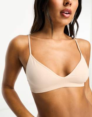 Weekday Cat Triangle Bralet In Beige-neutral