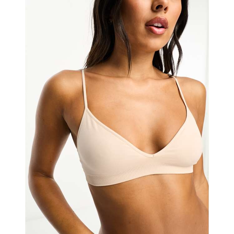 Cotton On Body Seamless Chunky Triangle Bralette Beige - Onceit