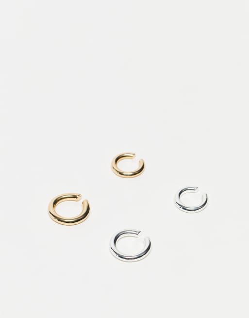 Weekday - Cay - Set van 2 paar oorcuffs in goud en zilver