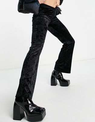Weekday Cecile co-ord velvet trousers in black - BLACK