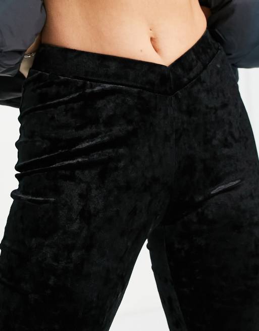 Weekday Cecile velvet pants in black - part of a set - BLACK