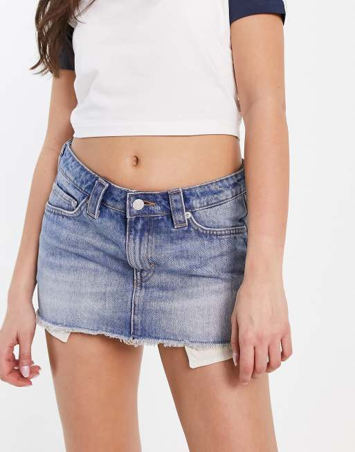 Weekday - Ceinture - Denim-mininederdel i lyseblå vask, 2 af 4