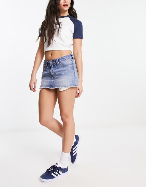 Weekday - Ceinture - Denim-mininederdel i lyseblå vask, 4 af 4