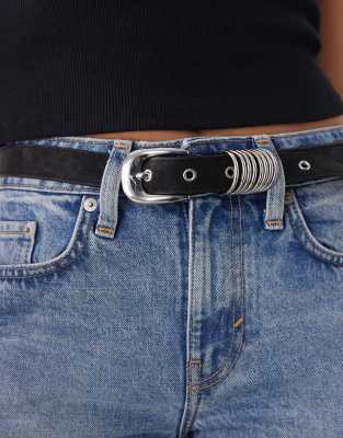 Weekday - Ceinture style western avec boucle en D - Noir