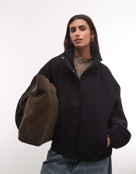 Weekday - Chaqueta de mezcla de lana con cuello alzado en negro - view 1