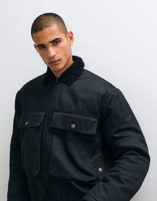 Weekday - chaqueta utility estilo barn en negro, 2 de 5