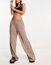 Weekday Mia linen mix pants in off white