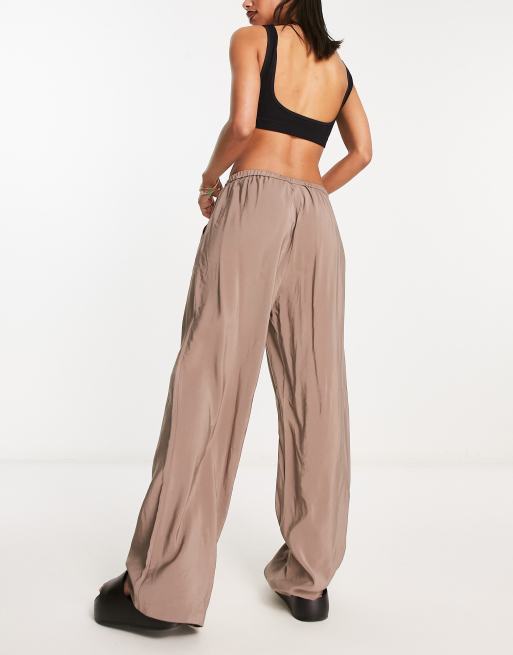 Weekday Mia linen mix pants in off white