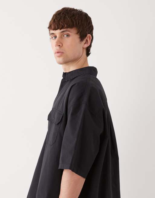 Weekday - Chemise coupe carrée à manches courtes - Noir, 3 de 5