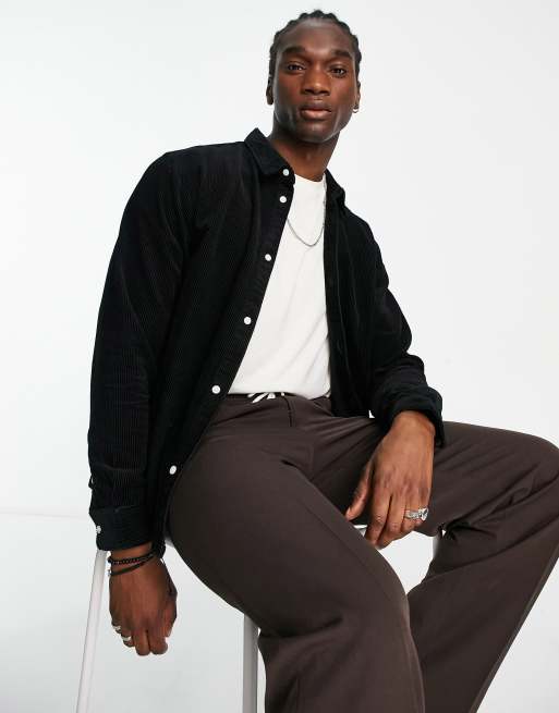 Weekday - Chemise décontractée en velours côtelé - Noir