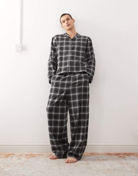 Weekday - Chemise d'ensemble oversize en flanelle à carreaux - Noir/bleu marine/blanc - view 1