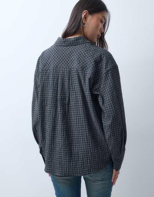 Weekday chemise oversize à carreaux noirs, 4 de 10