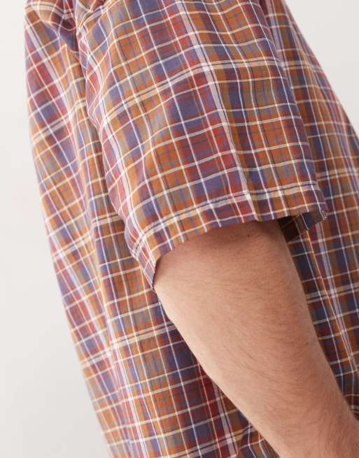 Weekday - Chemise oversize à carreaux - Rouge et bleu, 2 de 4