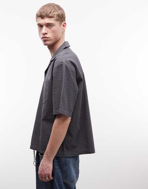 Weekday - Chemise oversize à manches courtes et carreaux - Noir et gris, 3 de 5