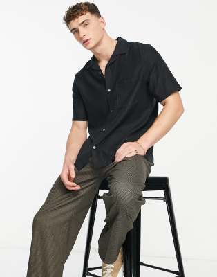 Chill - Camicia a maniche corte nera-Nero - Weekday Camicia donna  - immagine1
