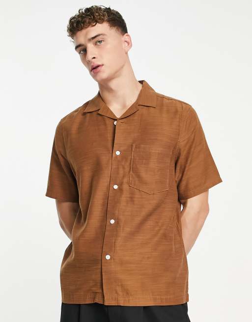 Weekday Chill Chemise manches courtes Marron ASOS