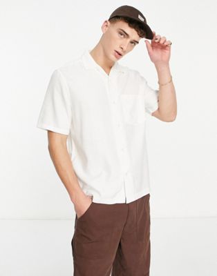 Weekday chill short sleeve shirt in beige - ASOS Price Checker