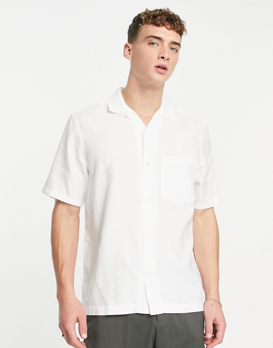 Weekday Chill Short Sleeve Shirt In Beige-neutral In White