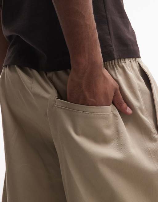 Weekday - Chino corti ampi beige, 4 di 5