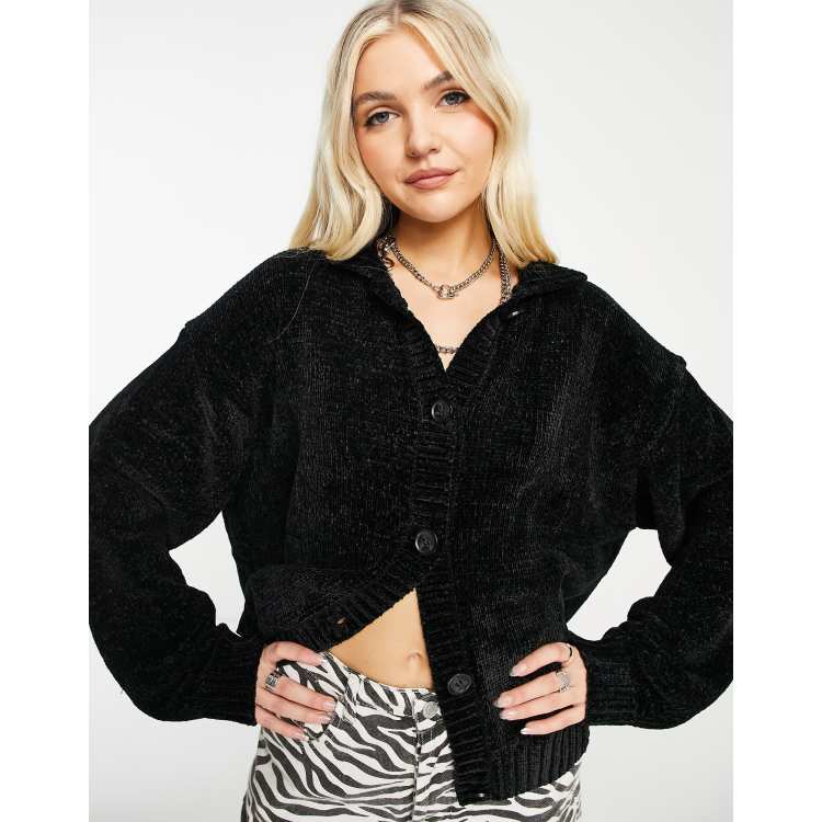 Chenille sweater black best sale