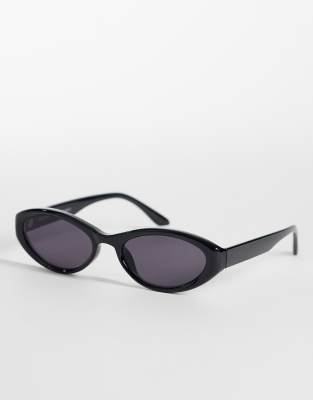 Weekday Chunky Oval Sunglasses In Black