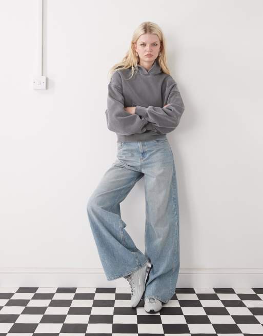 Weekday – Ciemnoszara bluza z kapturem oversize o pudełkowym kroju, 2 z 4