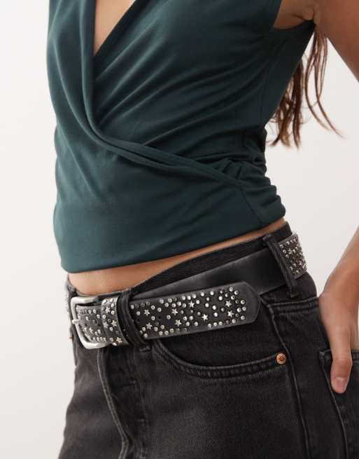 Weekday – Ciemnozielony kopertowy top bez rękawów – tylko w ASOS, 4 z 4