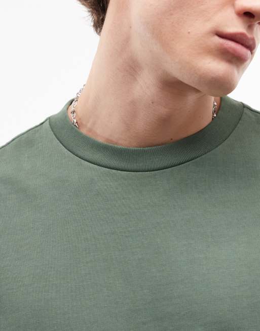 Weekday – Ciemnozielony T-shirt oversize o pudełkowym kroju, 3 z 5