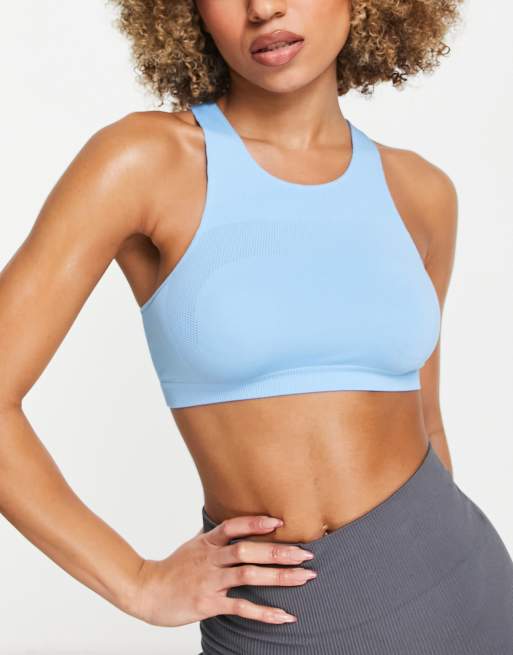 Weekday - Cilli - Polyamide yoga naadloze tank in blauw - MBLUE