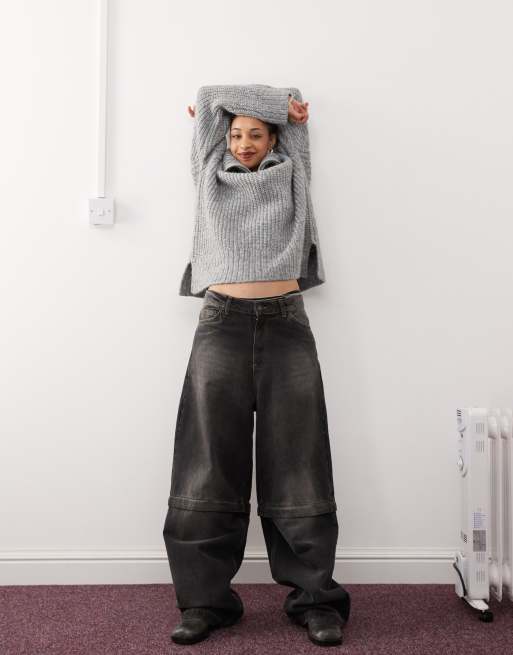 Weekday Cillia half zip extreme collar heavyweight sweater