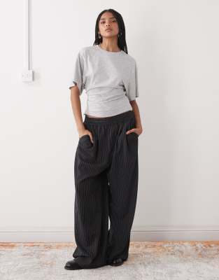 Weekday Cinched Waist T-shirt In Gray