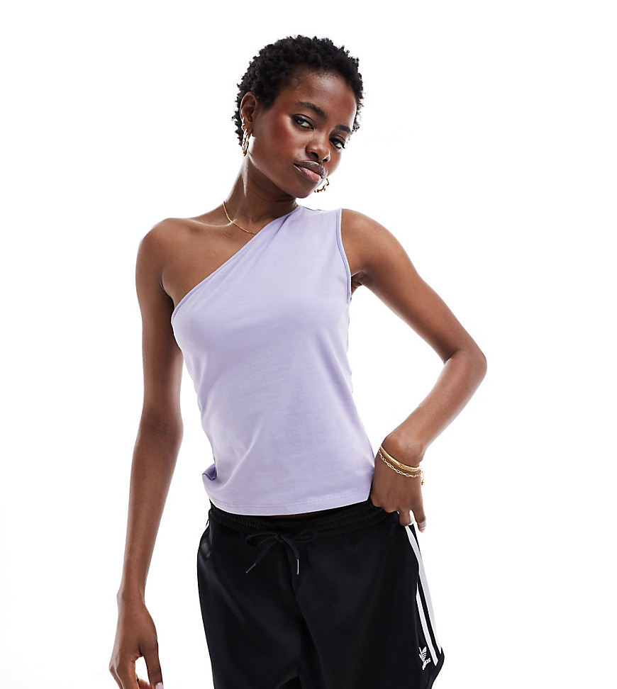 Weekday Cindy one shoulder top in lilac exclusive to ASOS-Purple