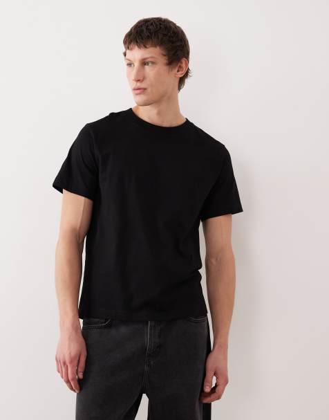 Weekday classic boxy oversized heavyweight jersey t-shirt in black - view 1