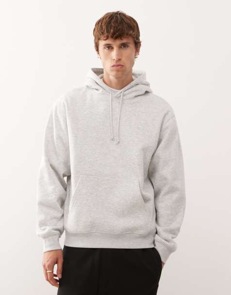 Weekday classic fit hoodie in grey melange - view 1