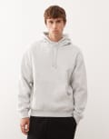 [Weekday] Weekday classic fit hoodie in grey melange S Grey melange