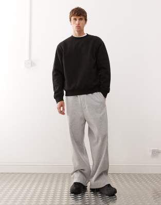 Weekday Relaxed Heavyweight Sweatshirt In Black In Black