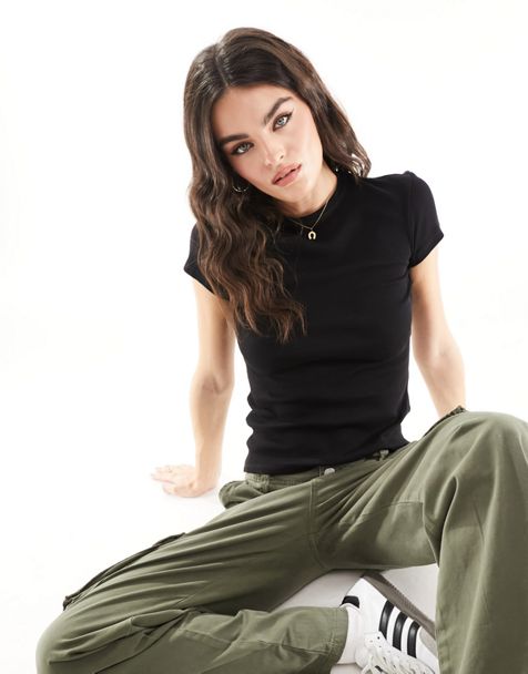 Weekday co-ord low waist flared joggers in black