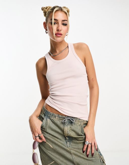 Close Fitted Tank Top - White - Weekday