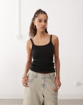 [Weekday] Weekday Close fitted singlet in black M Black