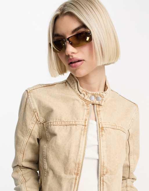 Weekday Clover Jacke in verwaschenem Beige
