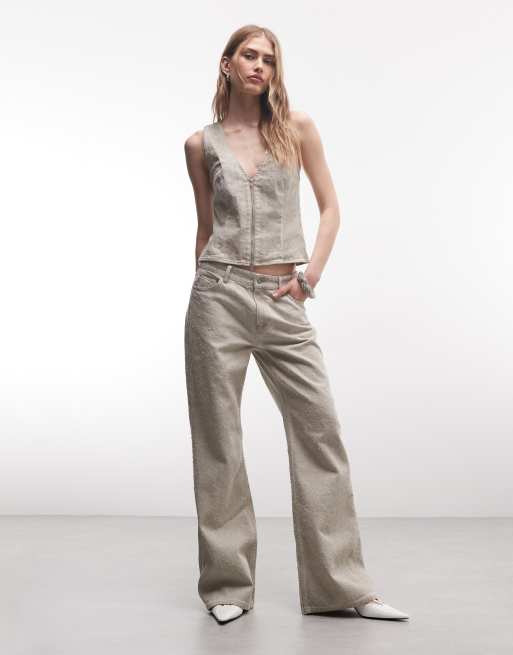 Weekday co-ord bootcut trousers in dirty beige, 4 of 5