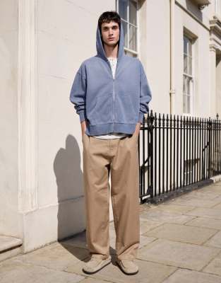 Weekday Co-ord Boxy Fit Zip Hoodie In Blue