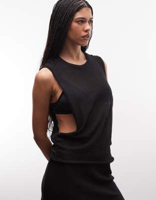 Weekday Co-ord Dropped Armhole Tank In Black