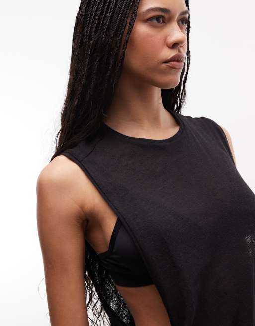 Weekday co-ord dropped armhole tank in black, 3 of 4