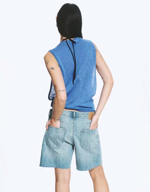 Weekday co-ord dropped armhole tank in blue, 3 of 4