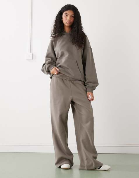 Weekday co-ord loose fit sweatpants in mid grey - view 1