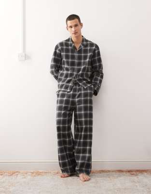 Weekday Weekday co-ord lounge flannel trouser pyjamas in black navy & white check