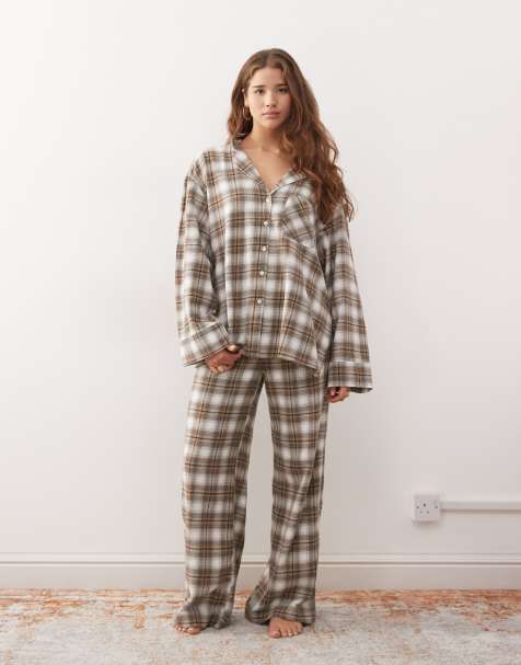 Weekday co-ord lounge flannel trousers in black & white check
