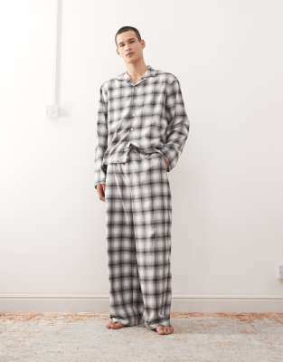 Weekday Weekday co-ord lounge flannel trousers in black & white check