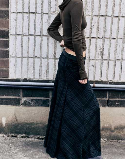 Weekday co-ord maxi skirt in black check, 2 of 3
